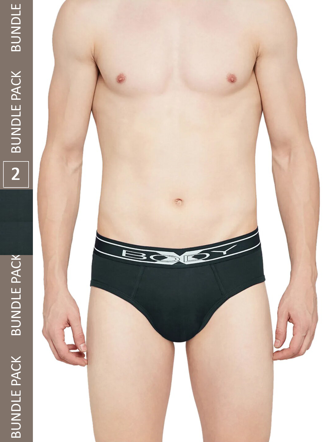 

BODYX Men Pack of 2 Cotton Basic Briefs BX10AB-Coral-2PCS-XL, Black