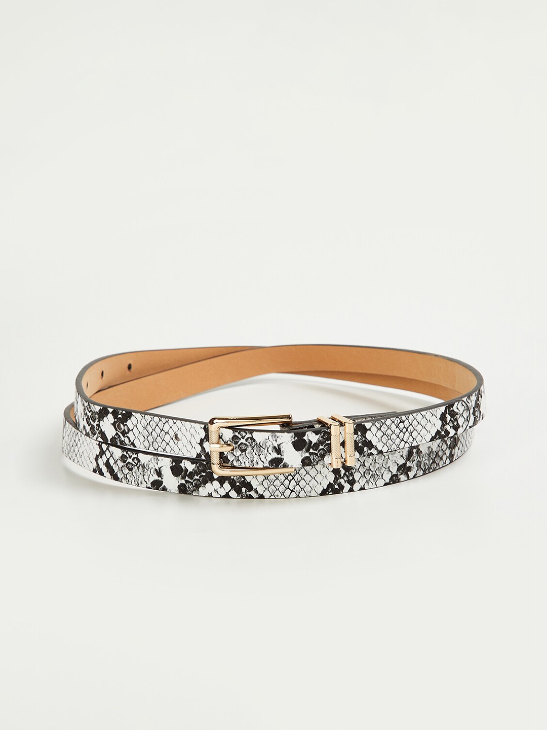 

Ginger by Lifestyle Women Textured Reversible Belt, White