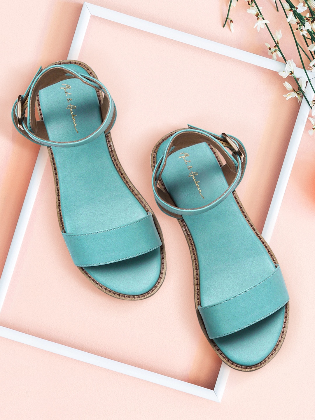 

Mast & Harbour Women Blue Solid Open Toe Flats