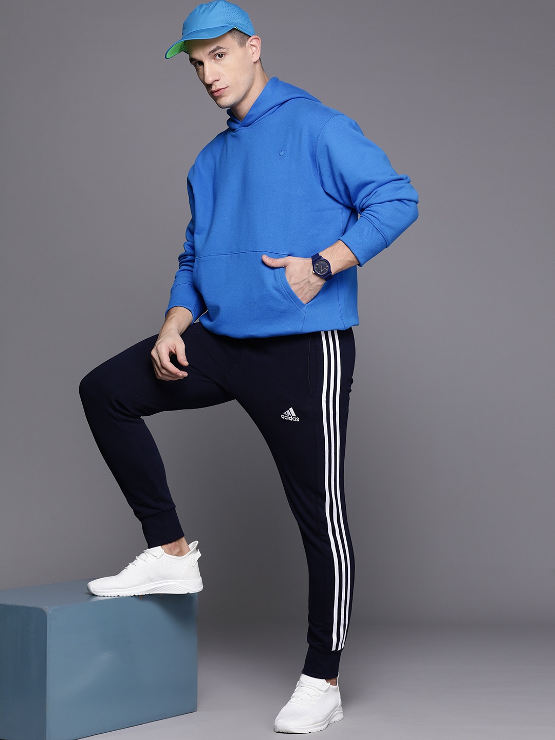 

ADIDAS Originals Contemporary French Terry Hooded Sweatshirt, Blue