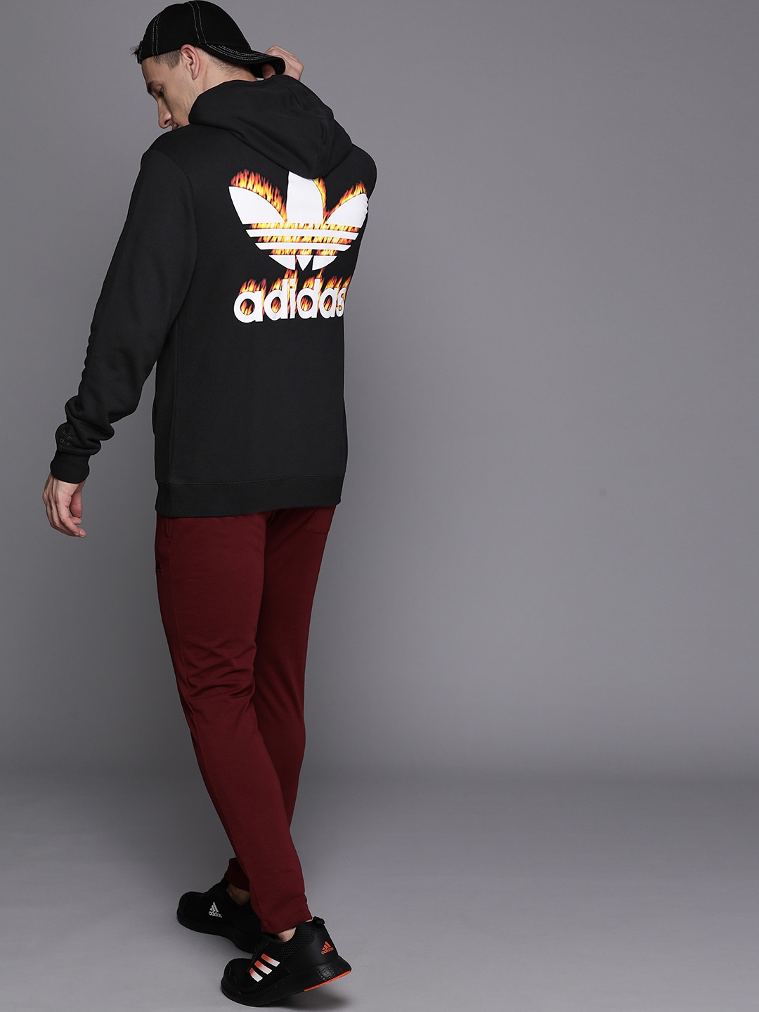 

ADIDAS Originals Graphics Fire Trefoil Hooded Sweatshirt, Black