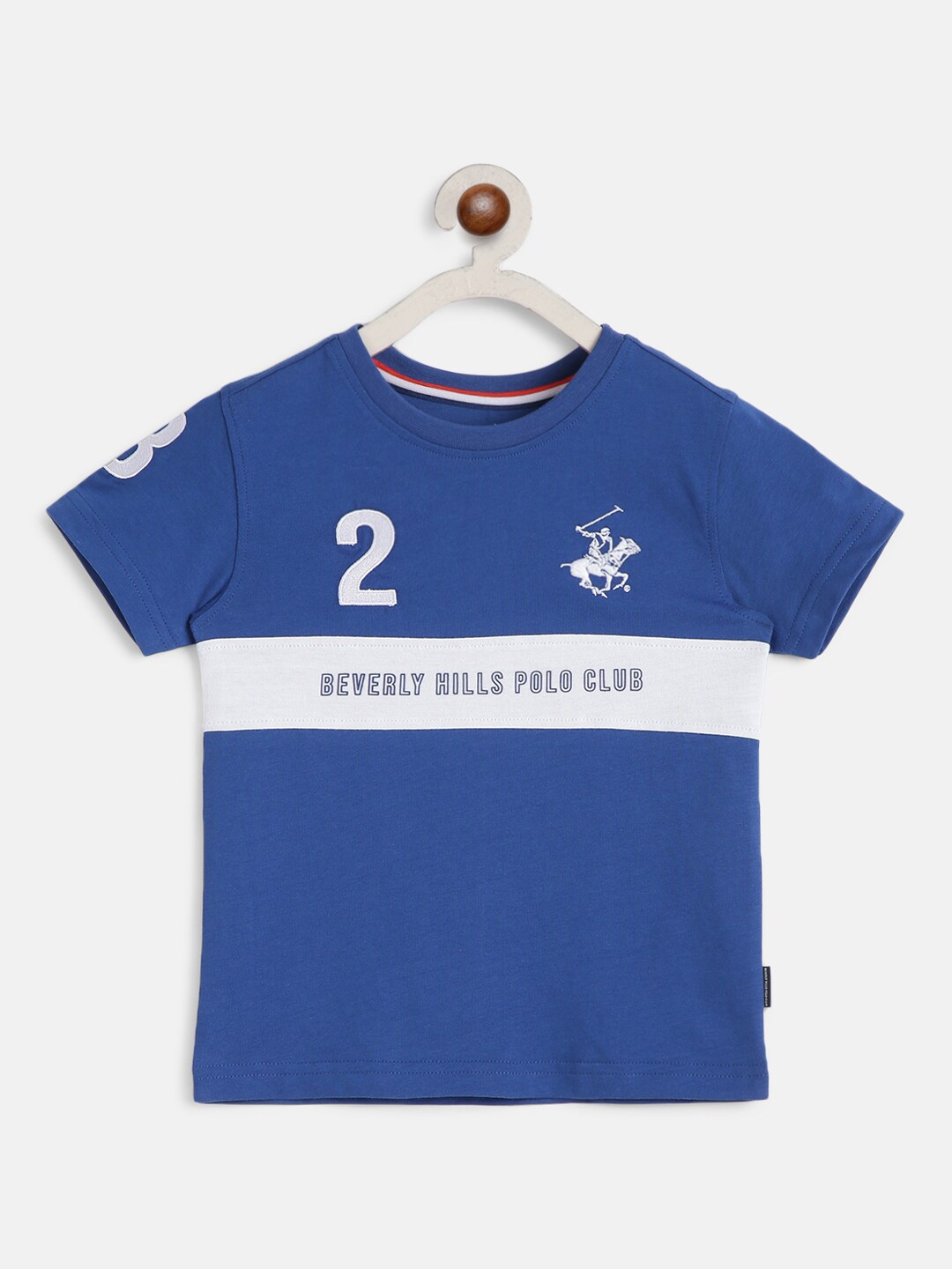 

Beverly Hills Polo Club Boys Typography Printed Pure Cotton T-shirt, Blue