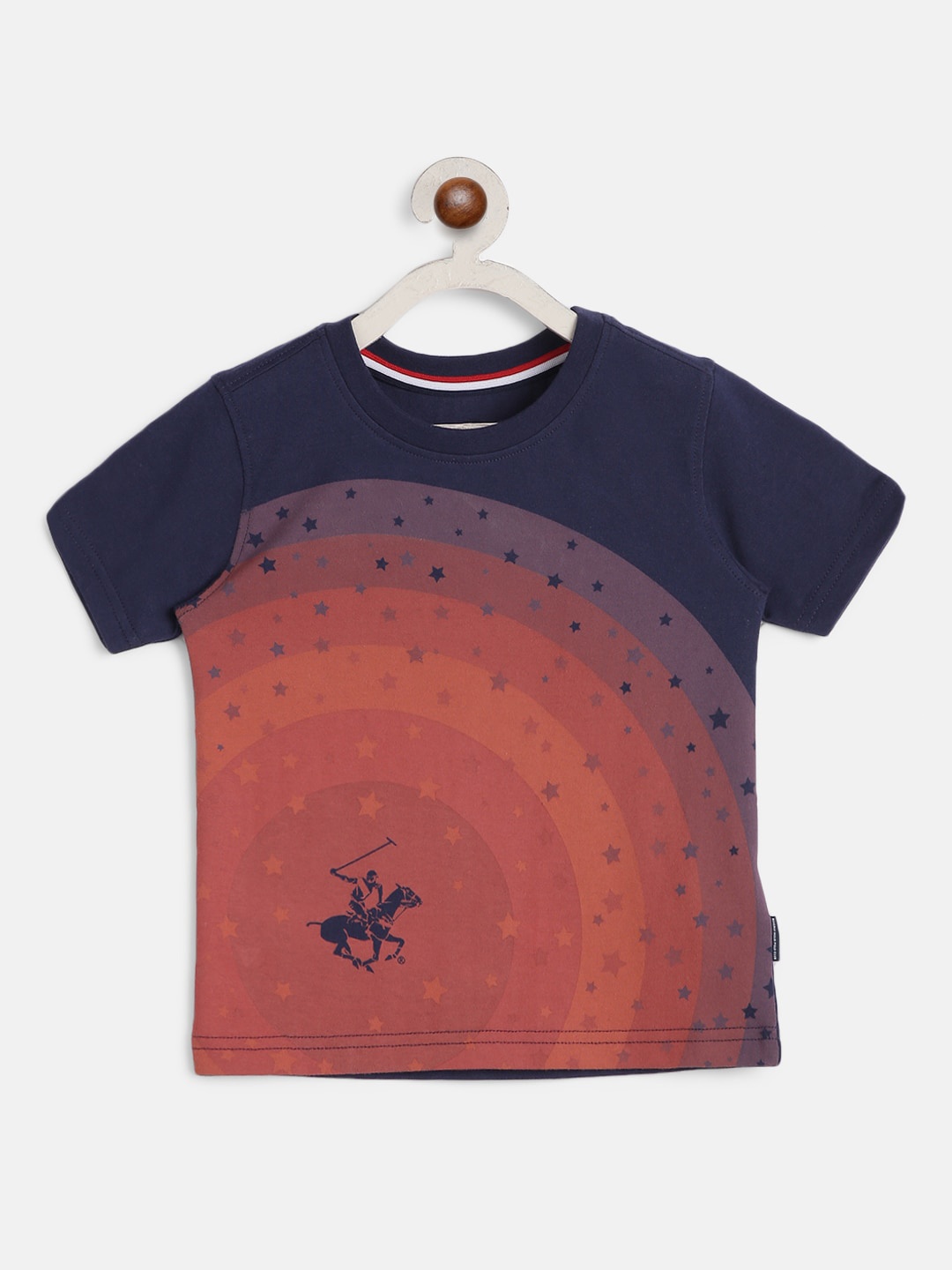 

Beverly Hills Polo Club Boys Graphic Printed Pure Cotton T-shirt, Navy blue