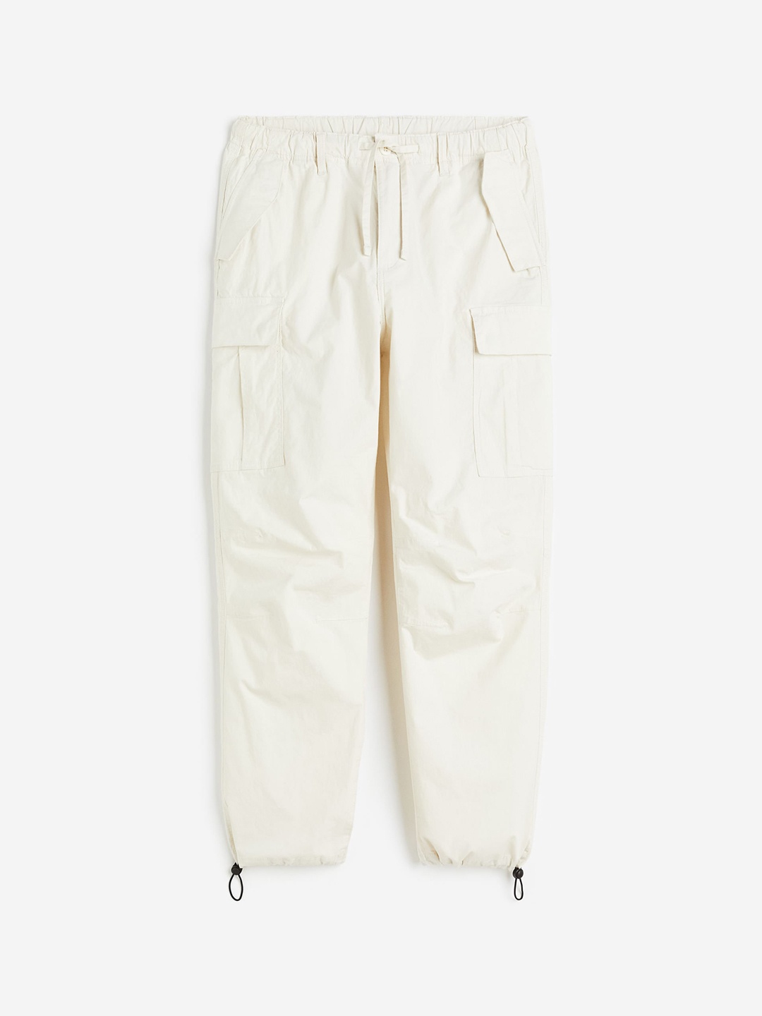 

H&M Regular Fit Ripstop Cargo Trousers, White