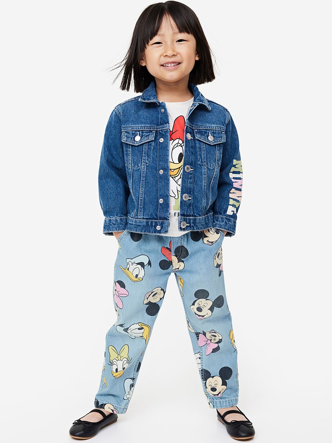 

H&M Girls Relaxed Fit Paper Bag Jeans, Blue