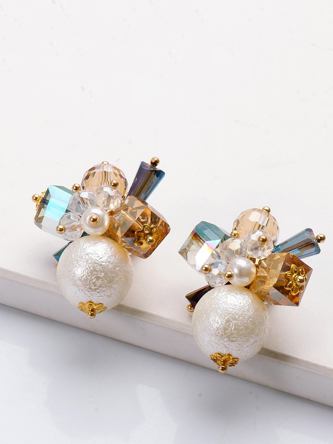

ZIVOM Gold-Plated Floral Stud Earrings