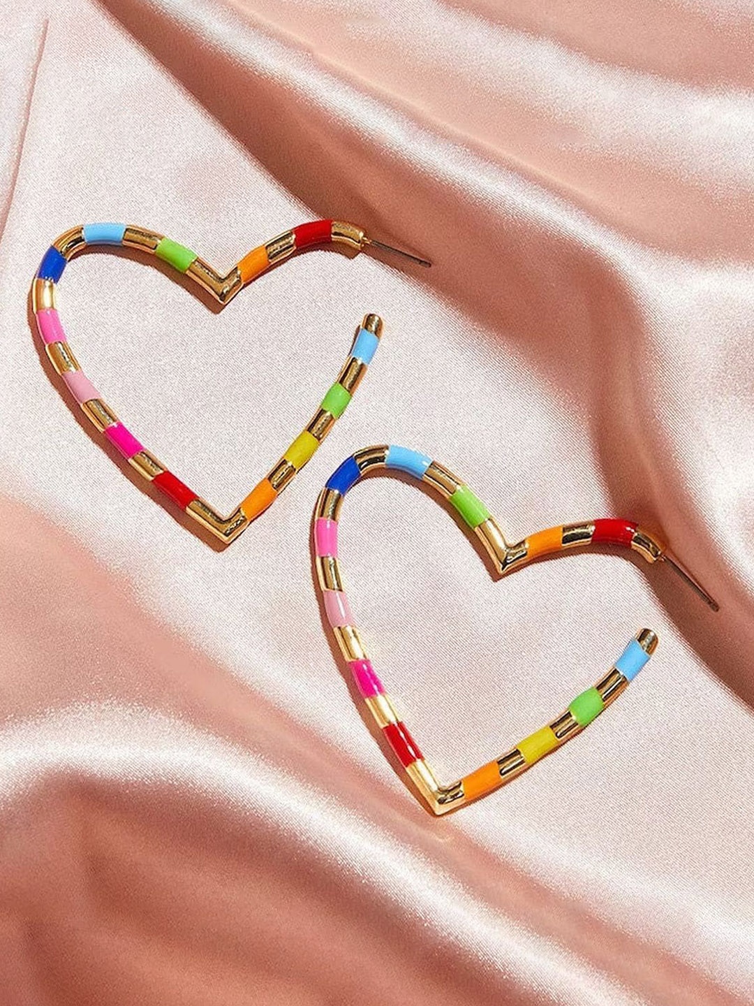 

ZIVOM Gold-Plated Heart Shaped Half Hoop Earrings