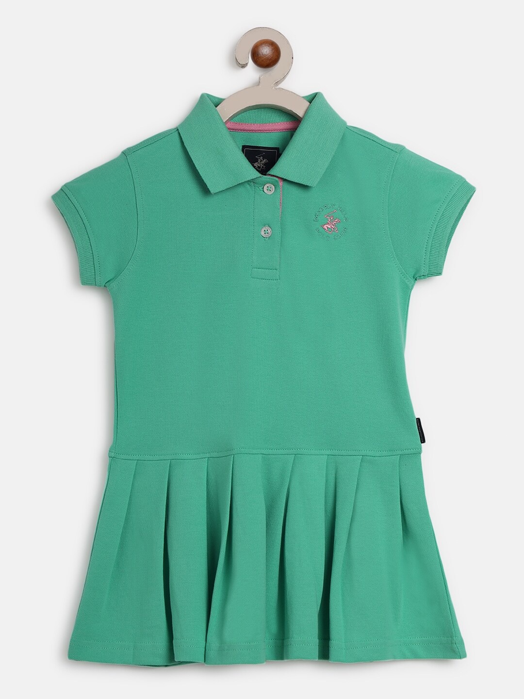

Beverly Hills Polo Club Girls Short Sleeves Gathered T-shirt Dress, Green