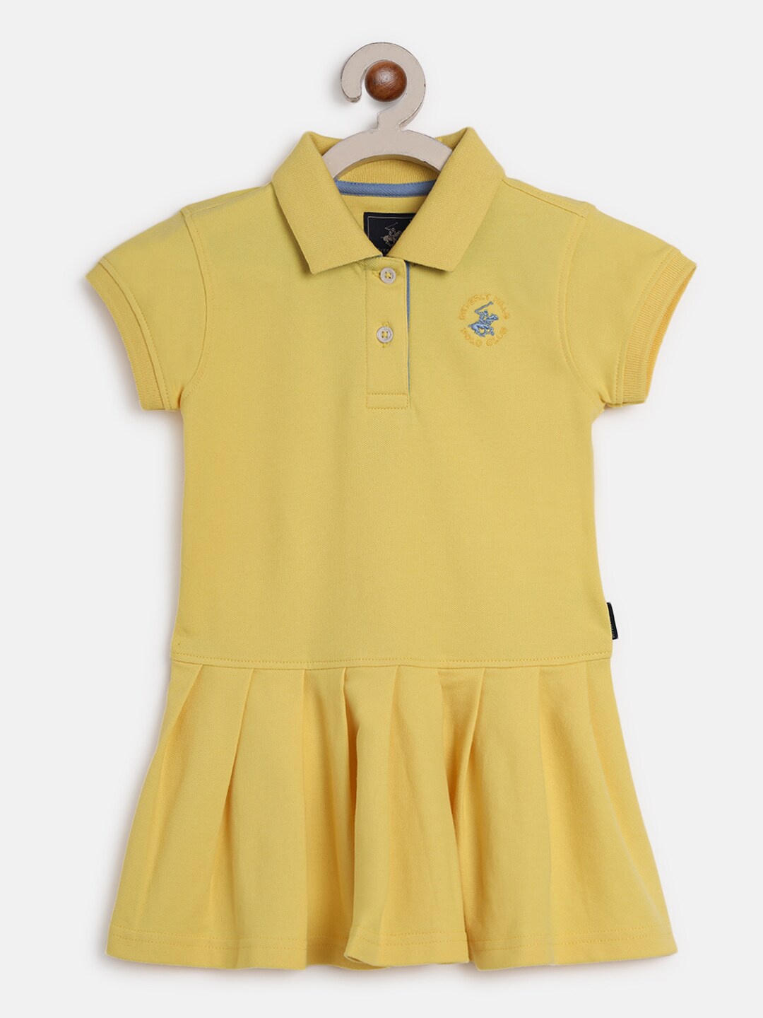 

Beverly Hills Polo Club Girls Polo Collar Gathered T-shirt Dress, Yellow