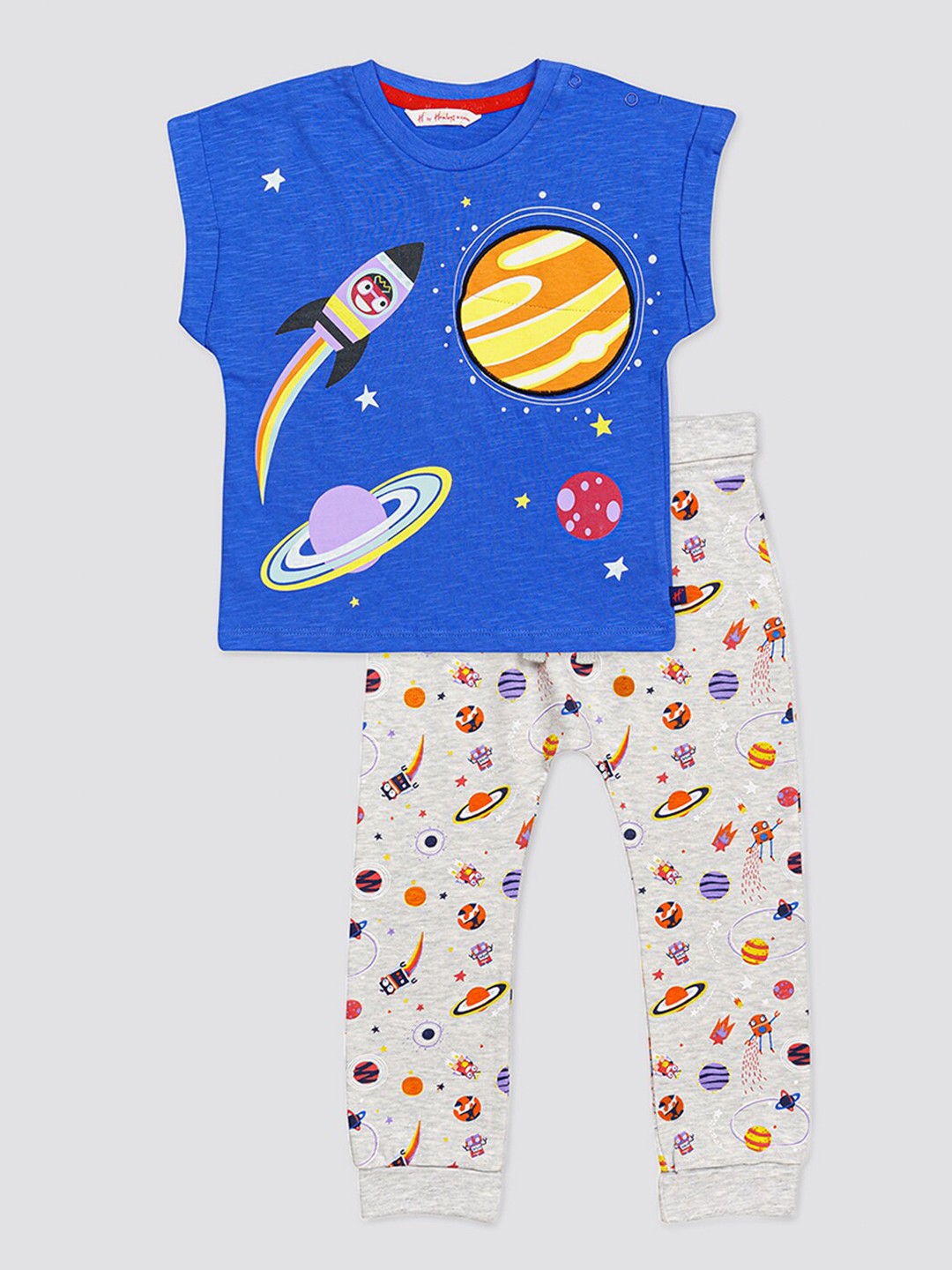 

H By Hamleys Boys Graphic Printed T-shirt With Trousers, Blue