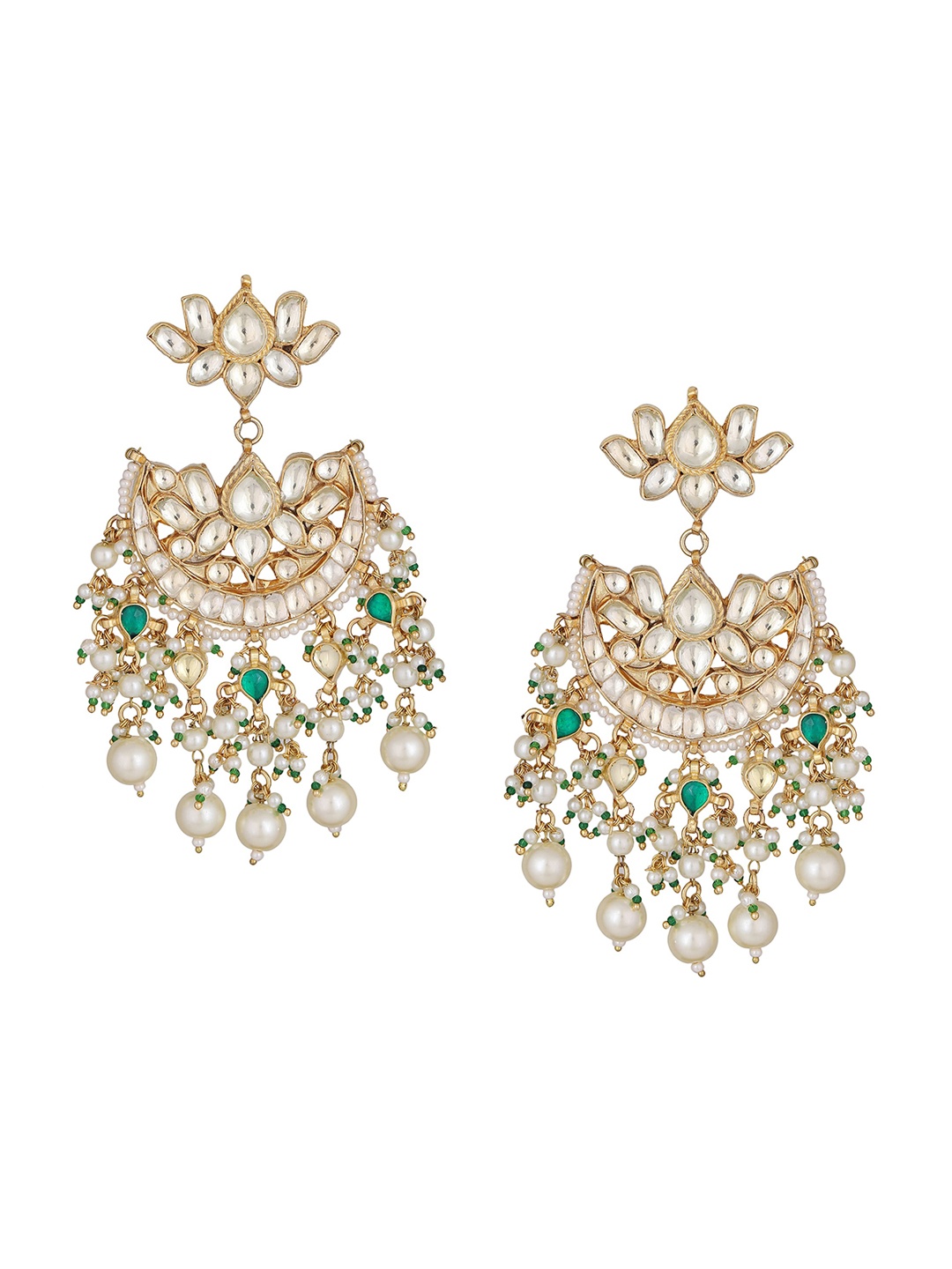 

AURAA TRENDS Gold-Plated Kundan Studded Classic Chandbalis