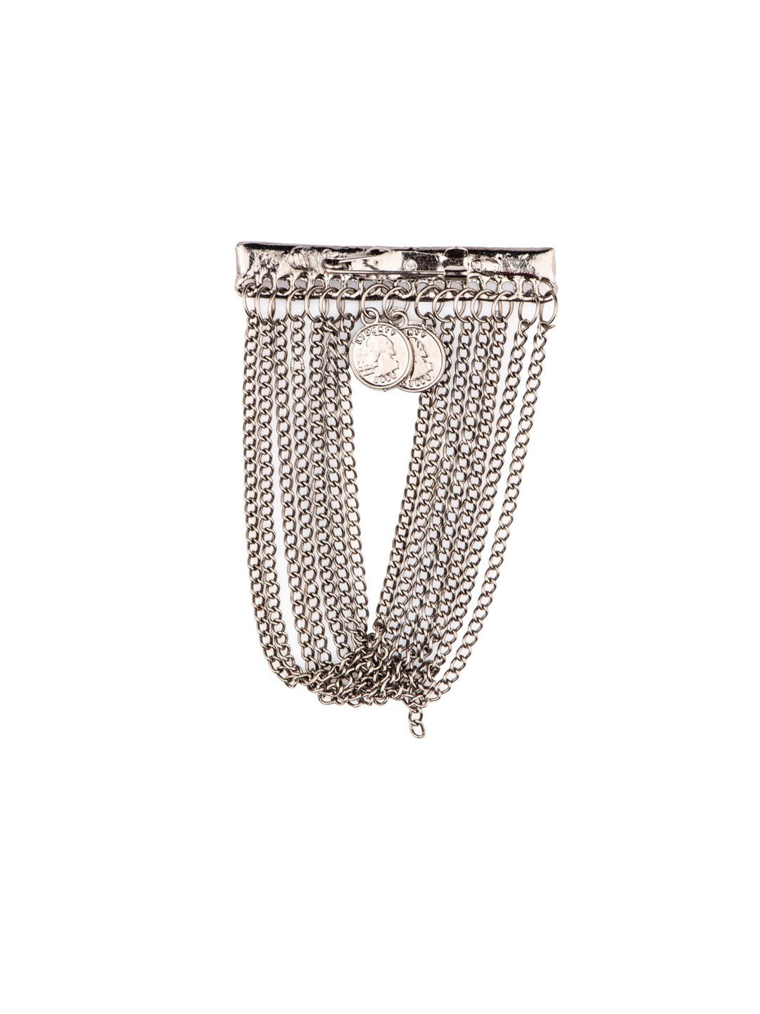 

The Tie Hub Men Gunmetal Chain Lapel Pin Brooch, Rust
