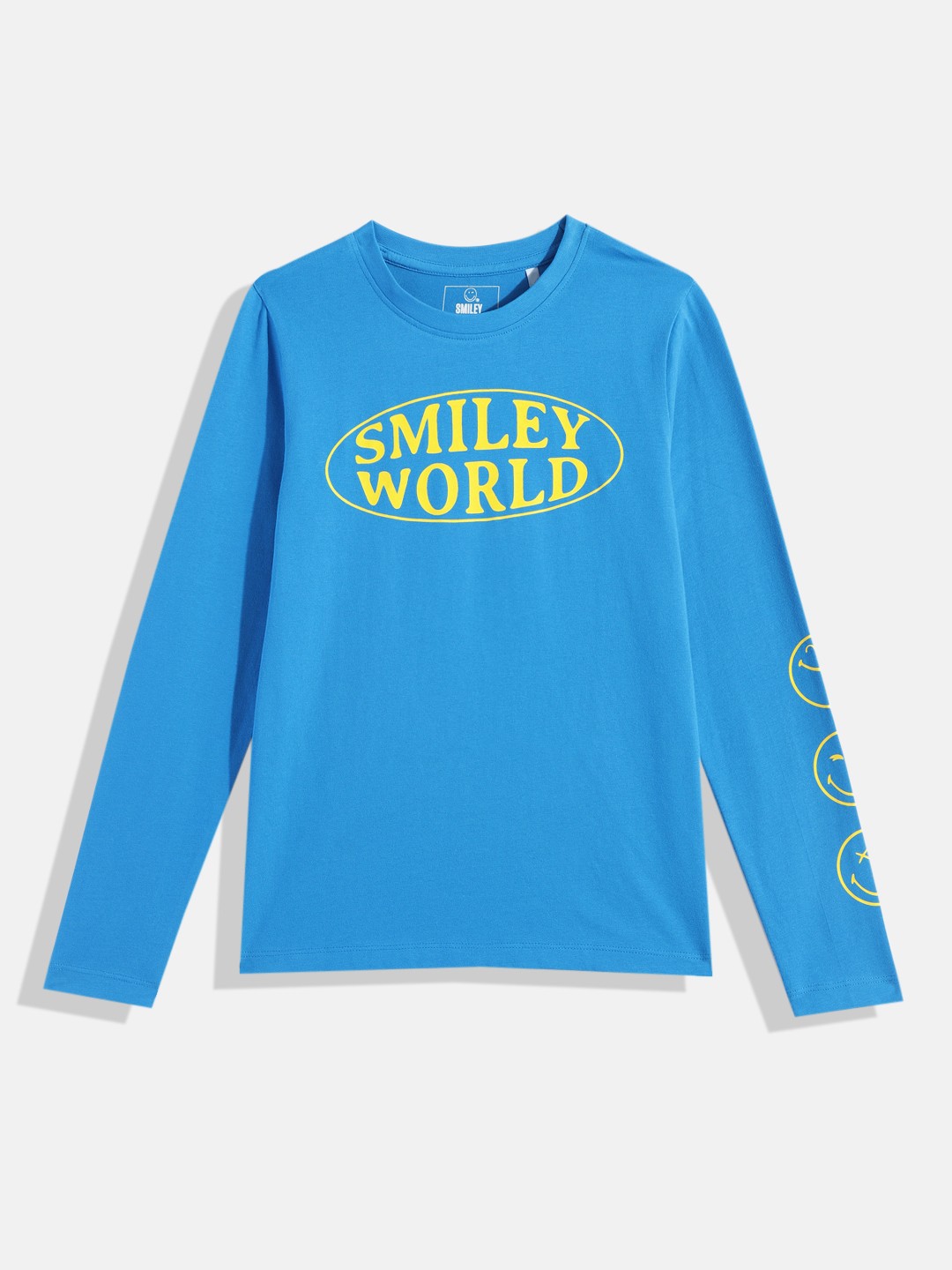 

Smiley Boys Typography Printed Relaxed Fit T-shirt, Blue