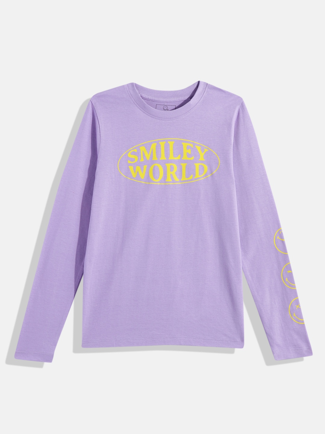 

Smiley Boys Typography Printed Relaxed Fit T-shirt, Lavender