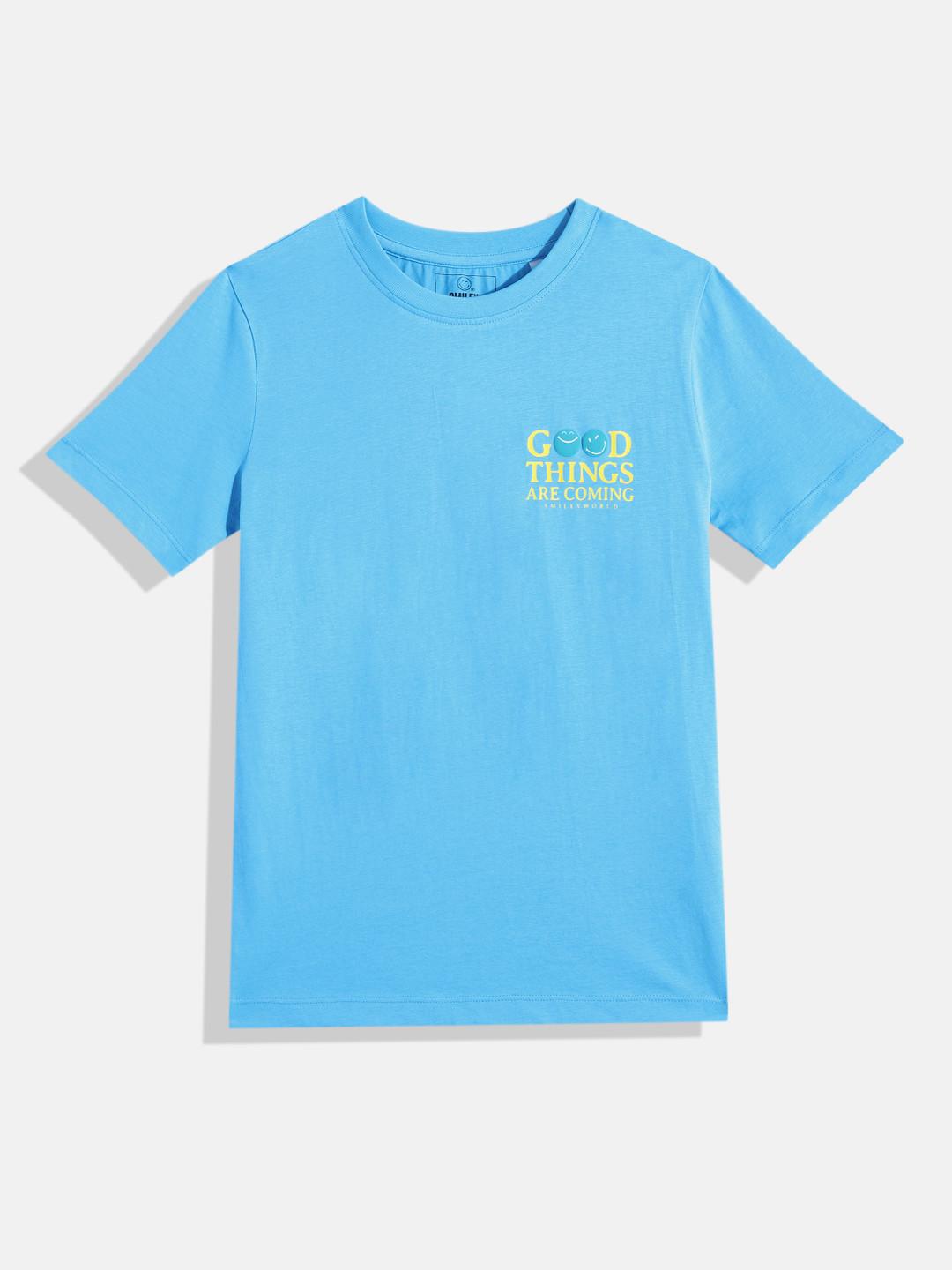 

Smiley Boys Typography Printed Relaxed Fit T-shirt, Blue