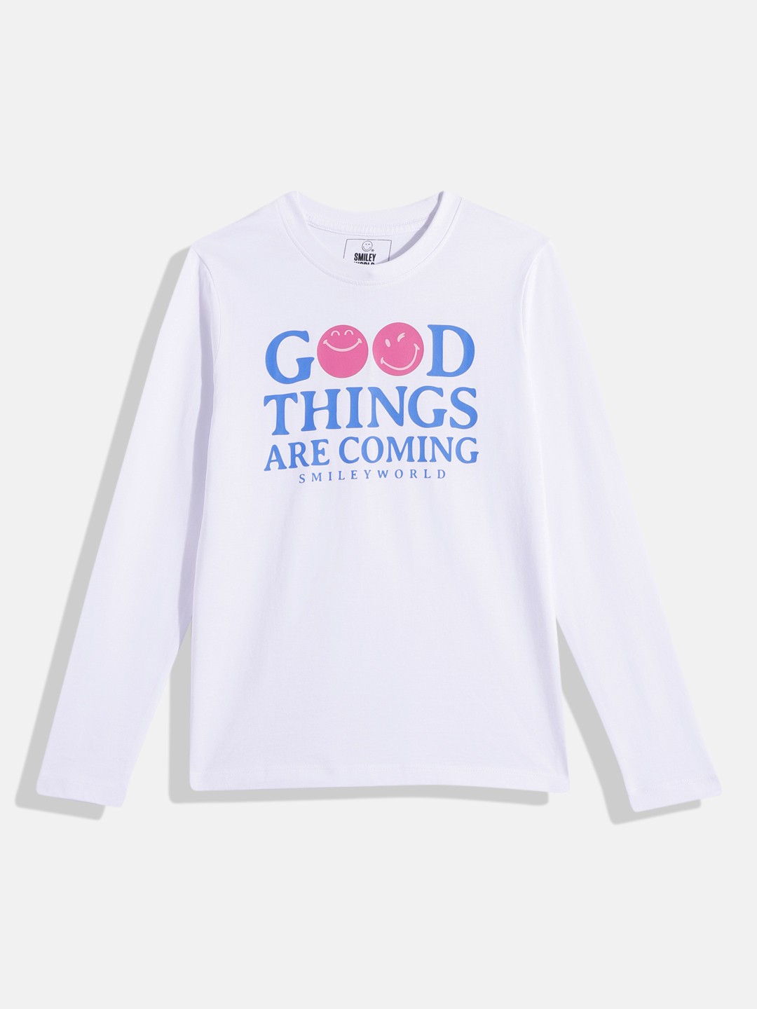 

Smiley Boys Typography Printed Relaxed Fit T-shirt, White