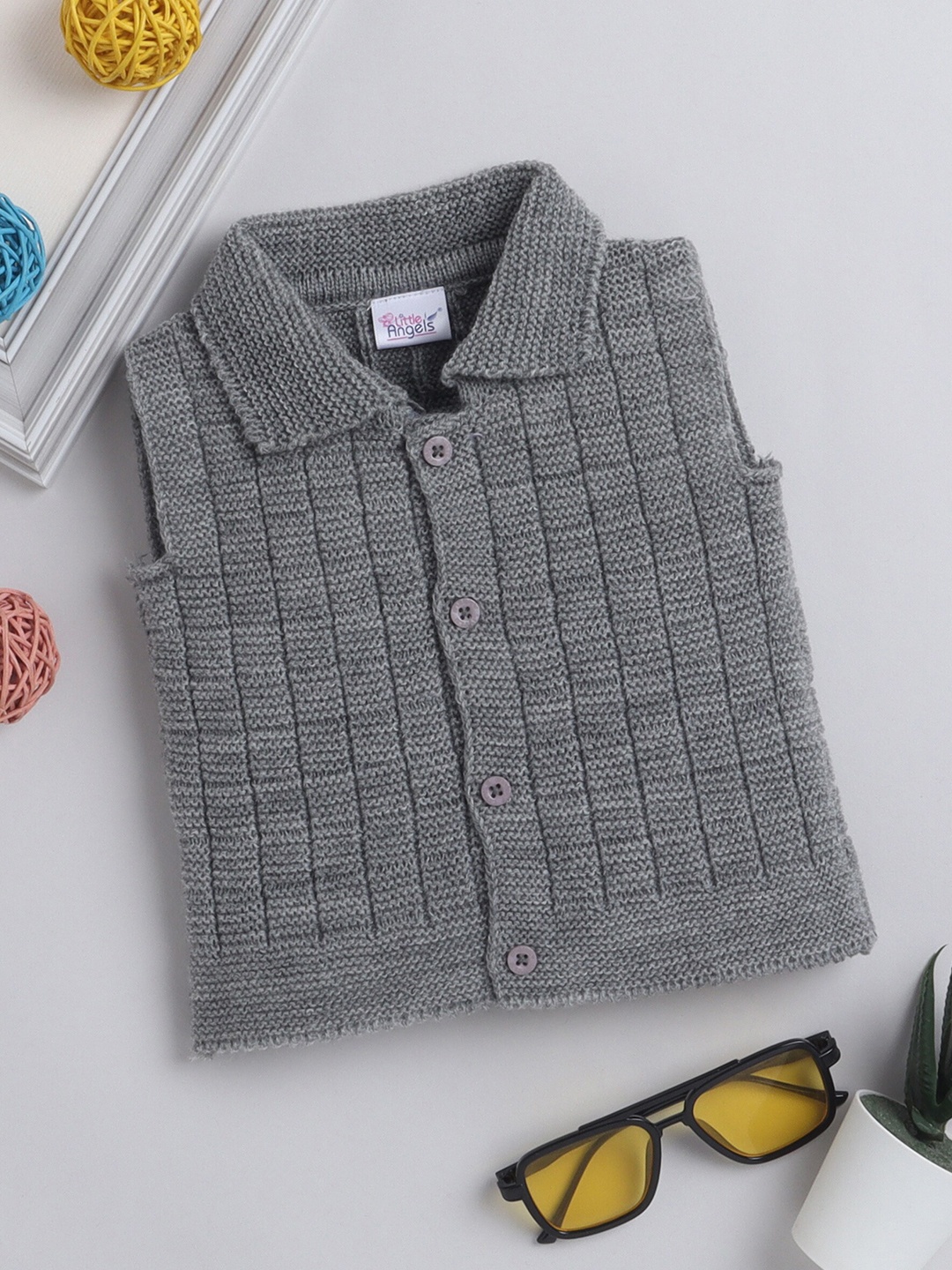 

Little Angels Kids Sleevless Sweater, Grey