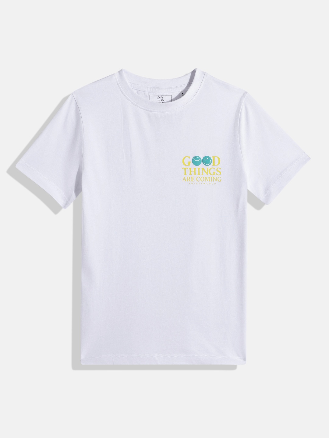 

Smiley Boys Typography Printed T-shirt, White