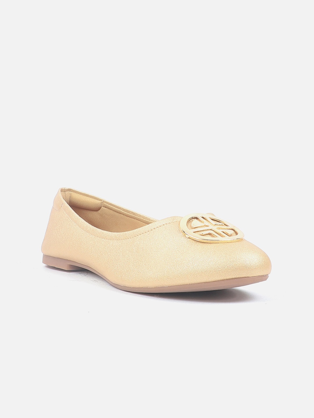 

Carlton London Embellished Round Toe Ballerinas, Gold