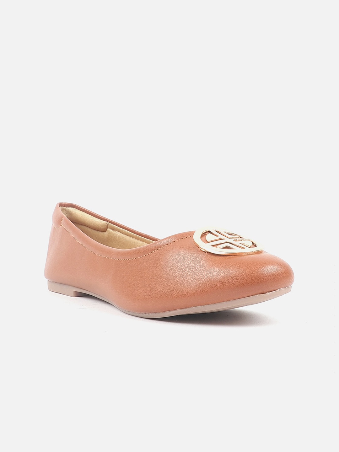 

Carlton London Embellished Round Toe Ballerinas, Tan