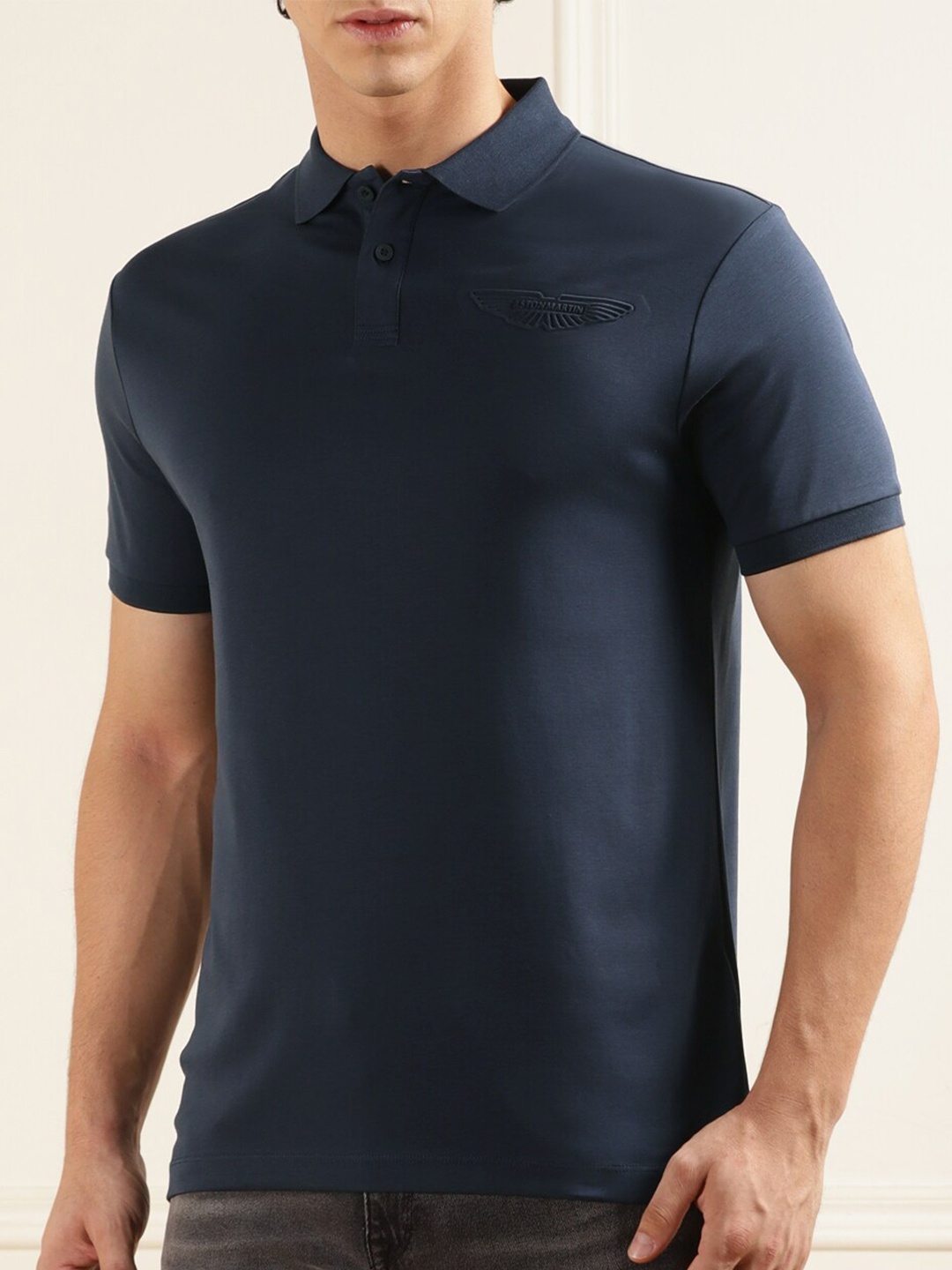 

HACKETT LONDON Polo Collar Cotton T-shirt, Navy blue