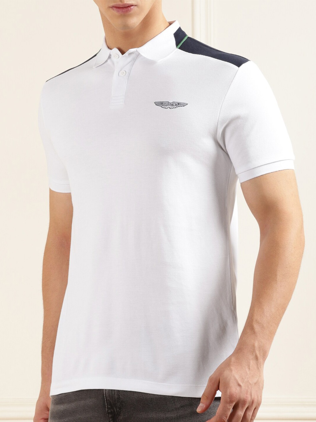

HACKETT LONDON Polo Collar Regular Fit Cotton T-shirt, White