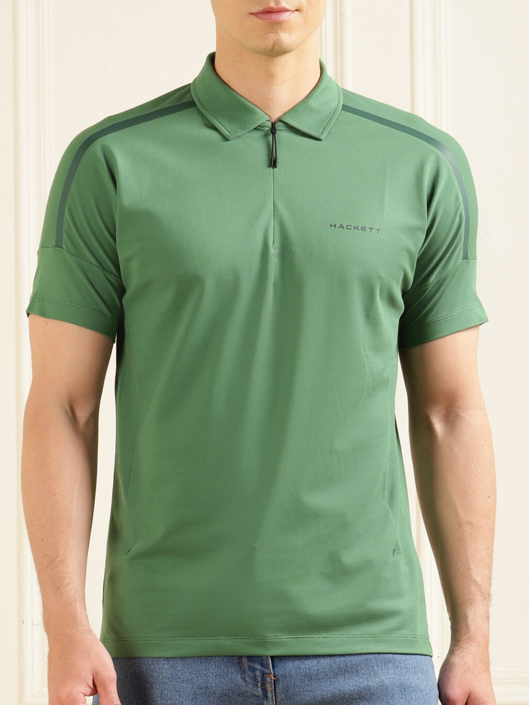 

HACKETT LONDON Polo Collar Cotton T-Shirt, Green