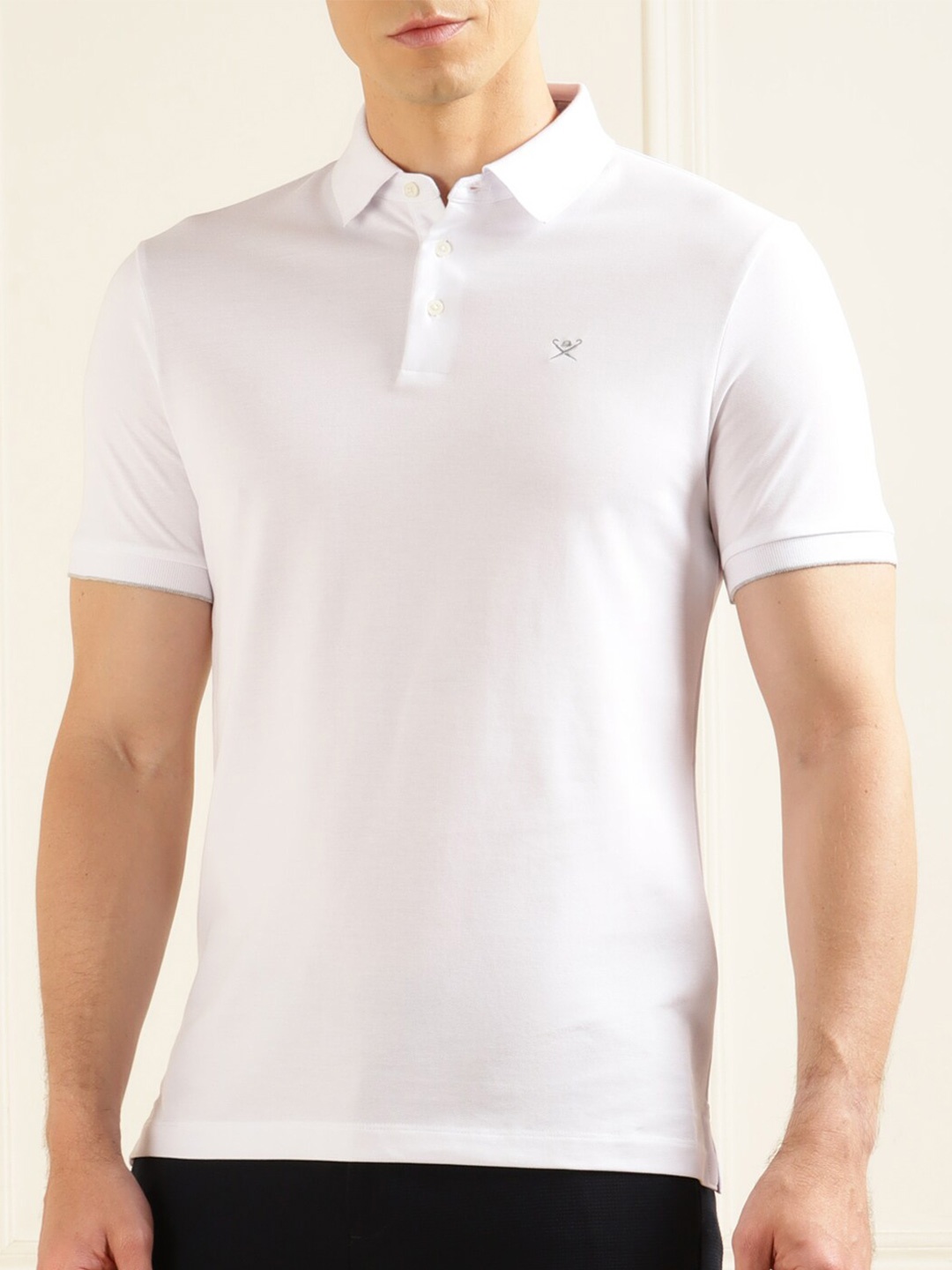 

HACKETT LONDON Polo Collar Cotton T-Shirt, White