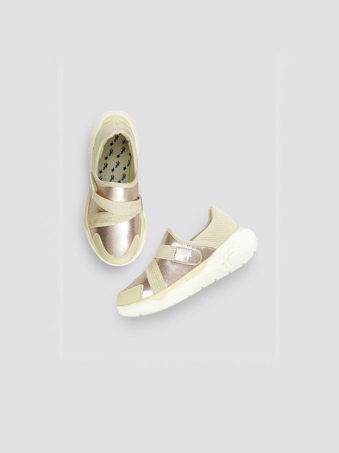 

H By Hamleys Girls Colourblocked Slip-On Sneakers, Gold