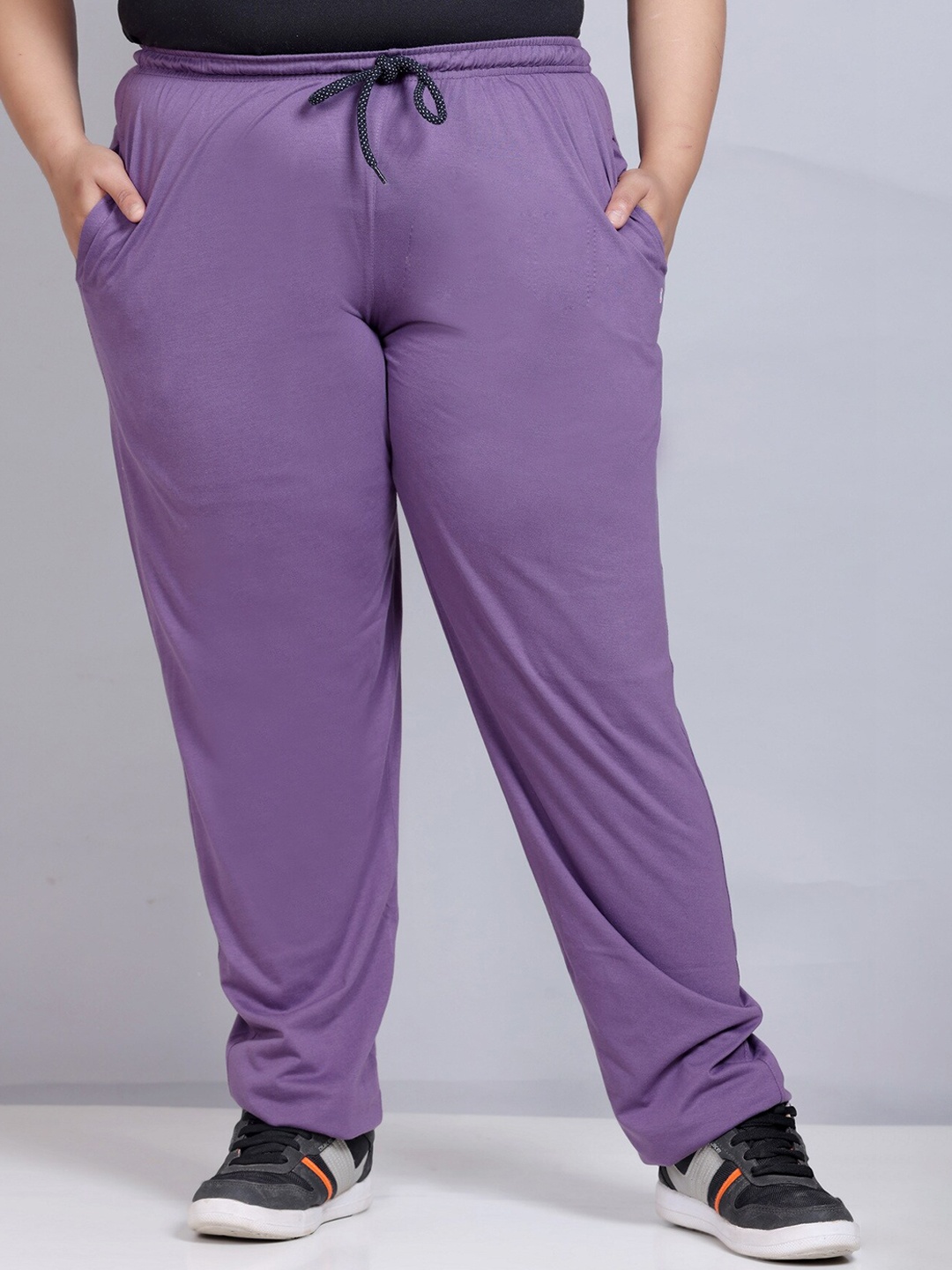 

CUPID Women Cotton Straight Fit Track Pants, Lavender