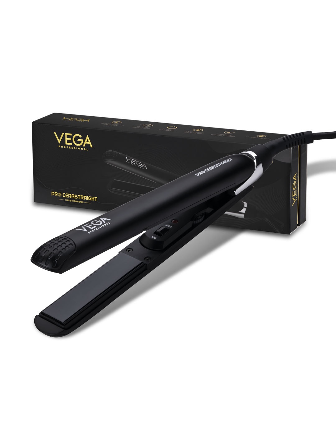 

VEGA PROFESSIONAL VPVHS-09 Pro Cera Straight Hair Straightener - Black