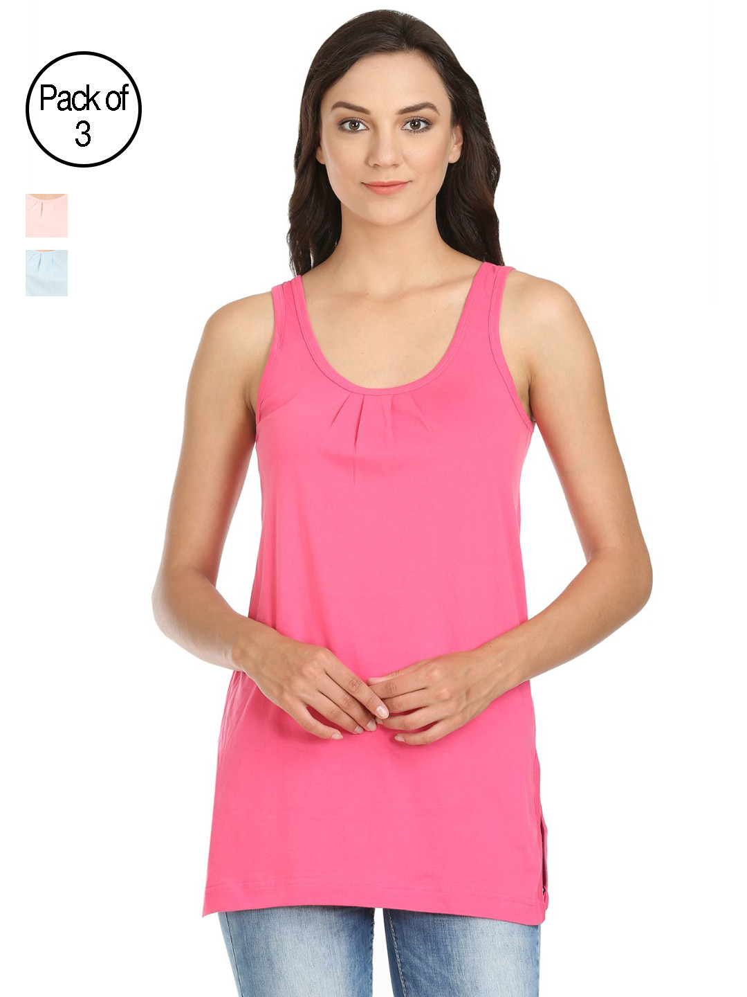 

Bodycare Pack of 3 Racerback Camisole E64PENPISKY, Peach