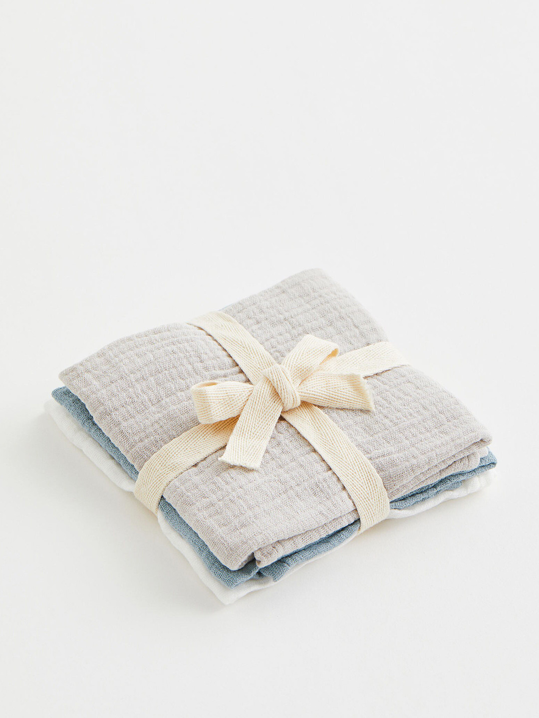 

H&M Girls Grey & blue Pure Cotton 3-Pack Muslin Comfort Blankets