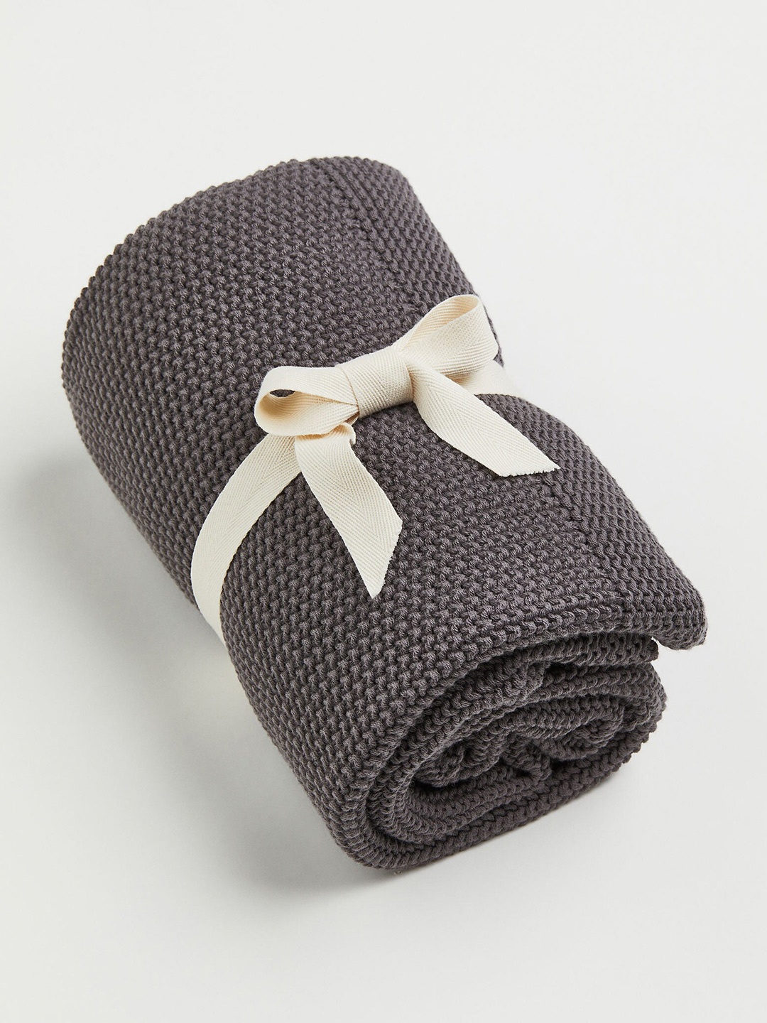 

H&M Girls Grey Moss-Stitched Cotton Blanket