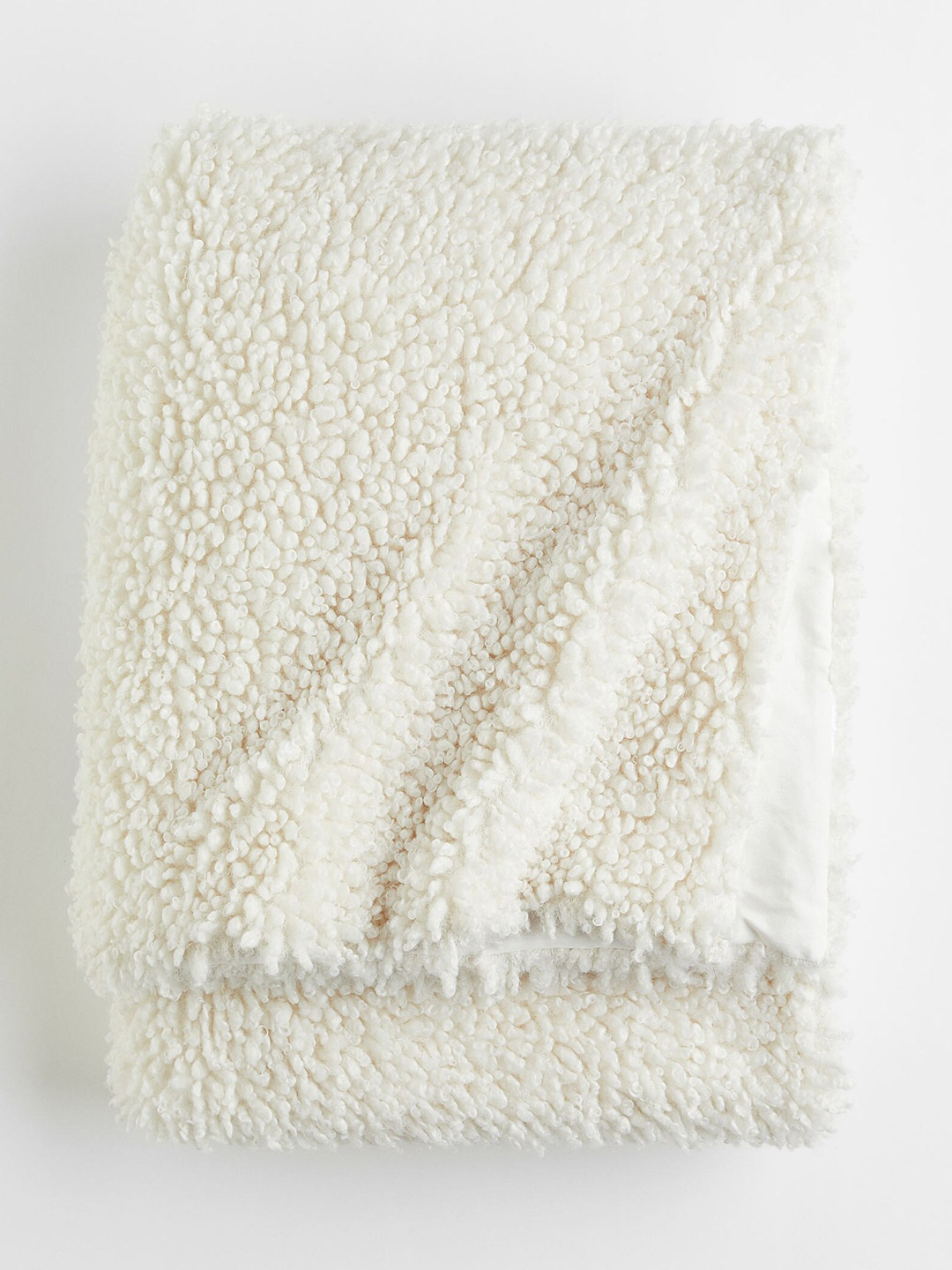 

H&M White Plush Pile Blanket