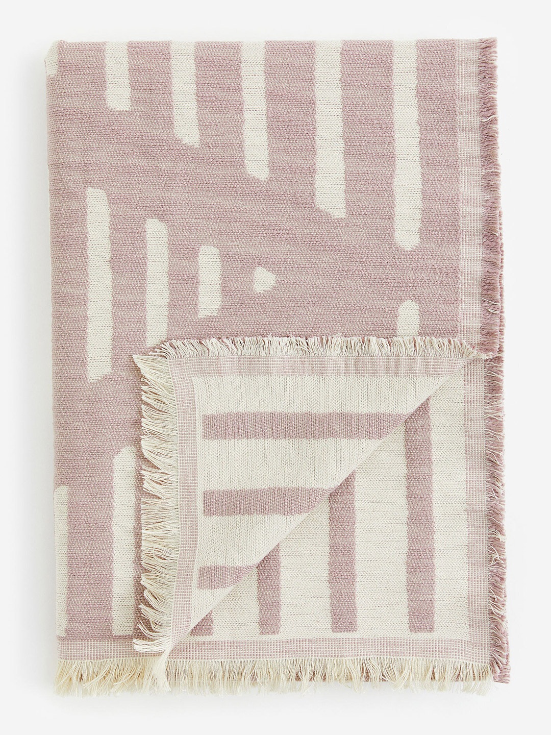 

H&M Purple & Beige Jacquard-Weave Blanket