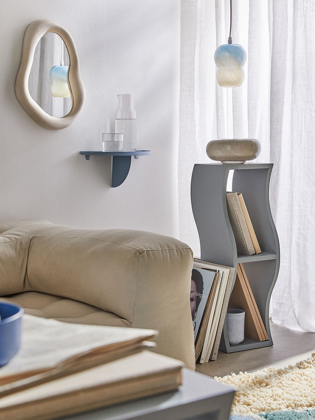 

H&M Beige Asymmetric Mirror