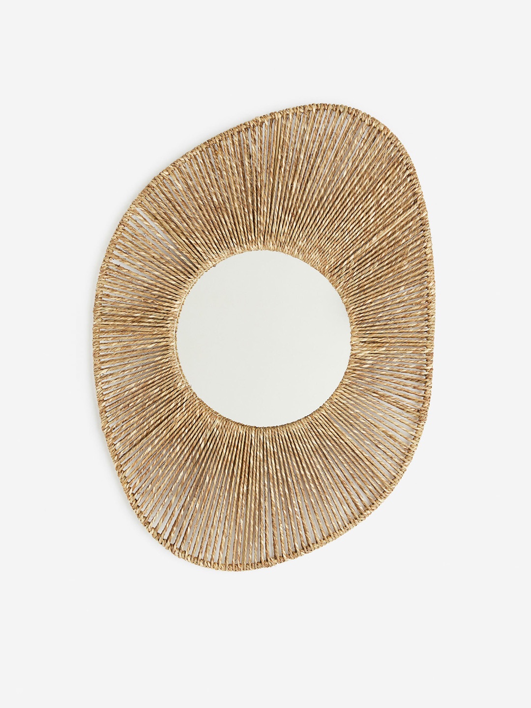 

H&M Beige Large Seagrass-Framed Mirror