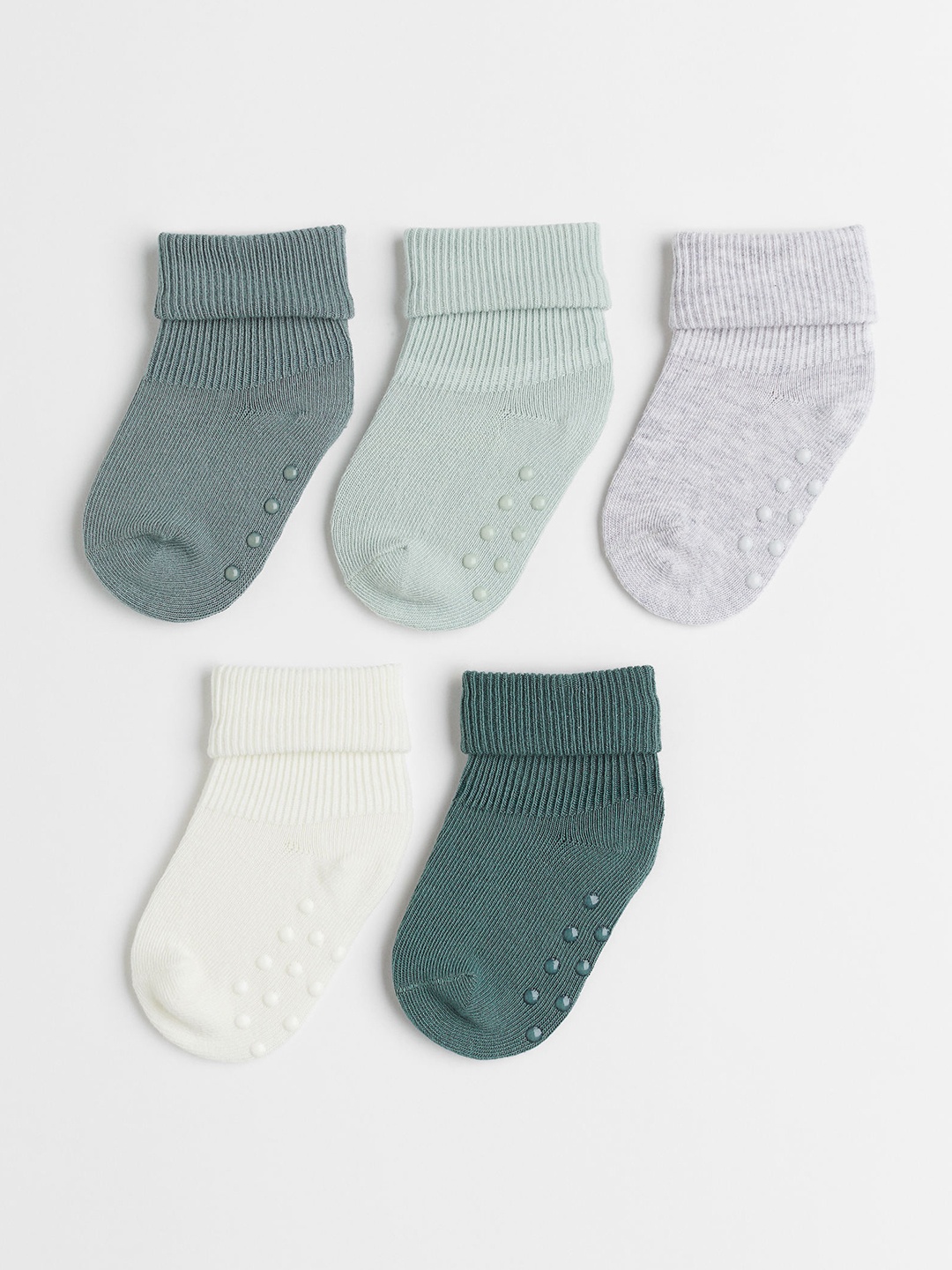 

H&M Boys 5-Pack Anti-Slip Socks, Green