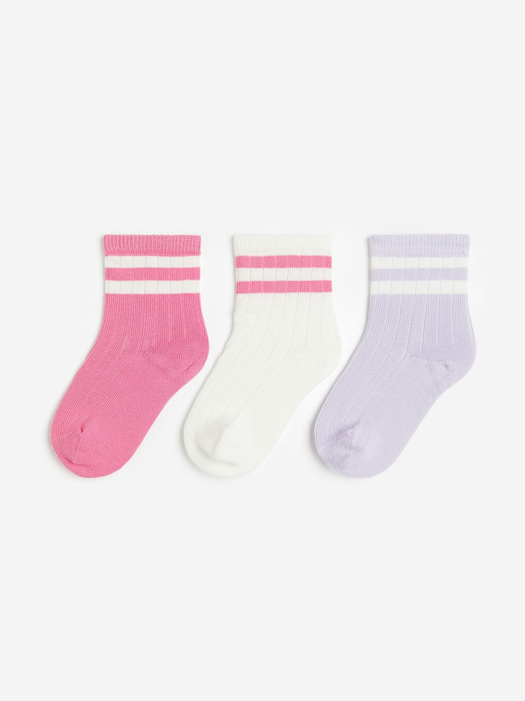 

H&M Boys Pack Of 3 Ankle Length Socks, Pink