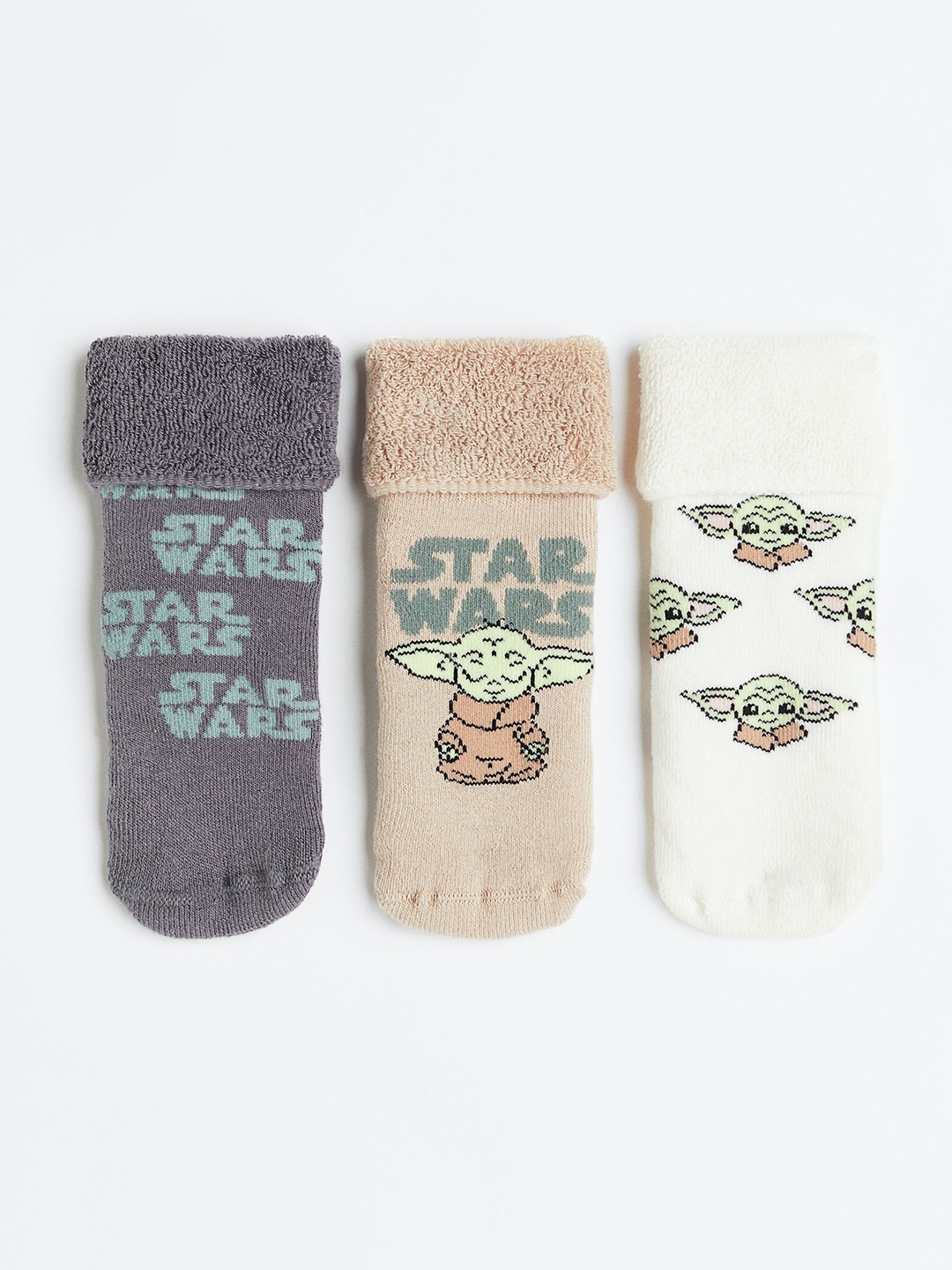 

H&M Infant Boys 3-Pack Star Wars Terry Socks, Beige