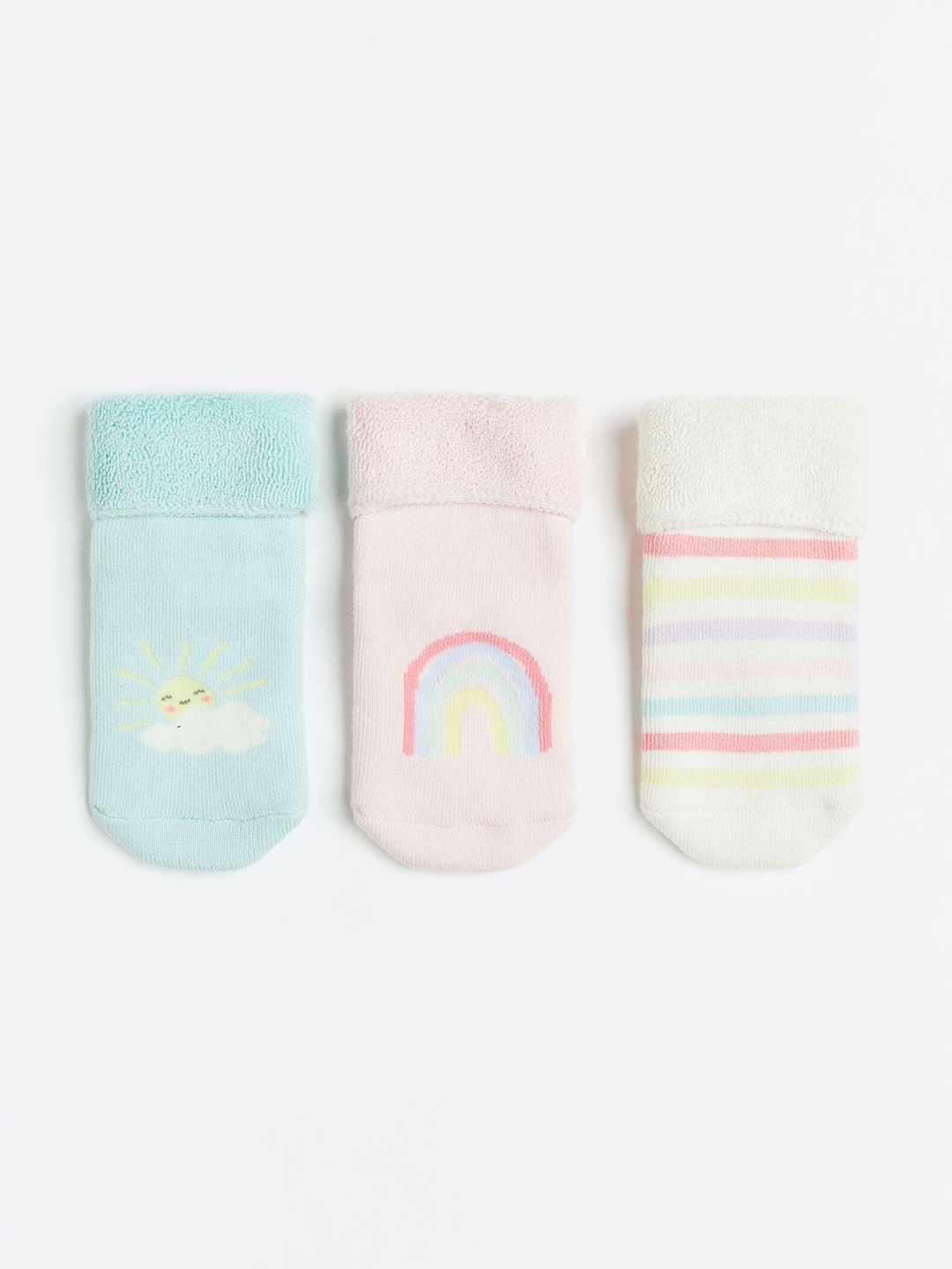 

H&M Infant Boys 3-Pack Anti-Slip Socks, Turquoise blue