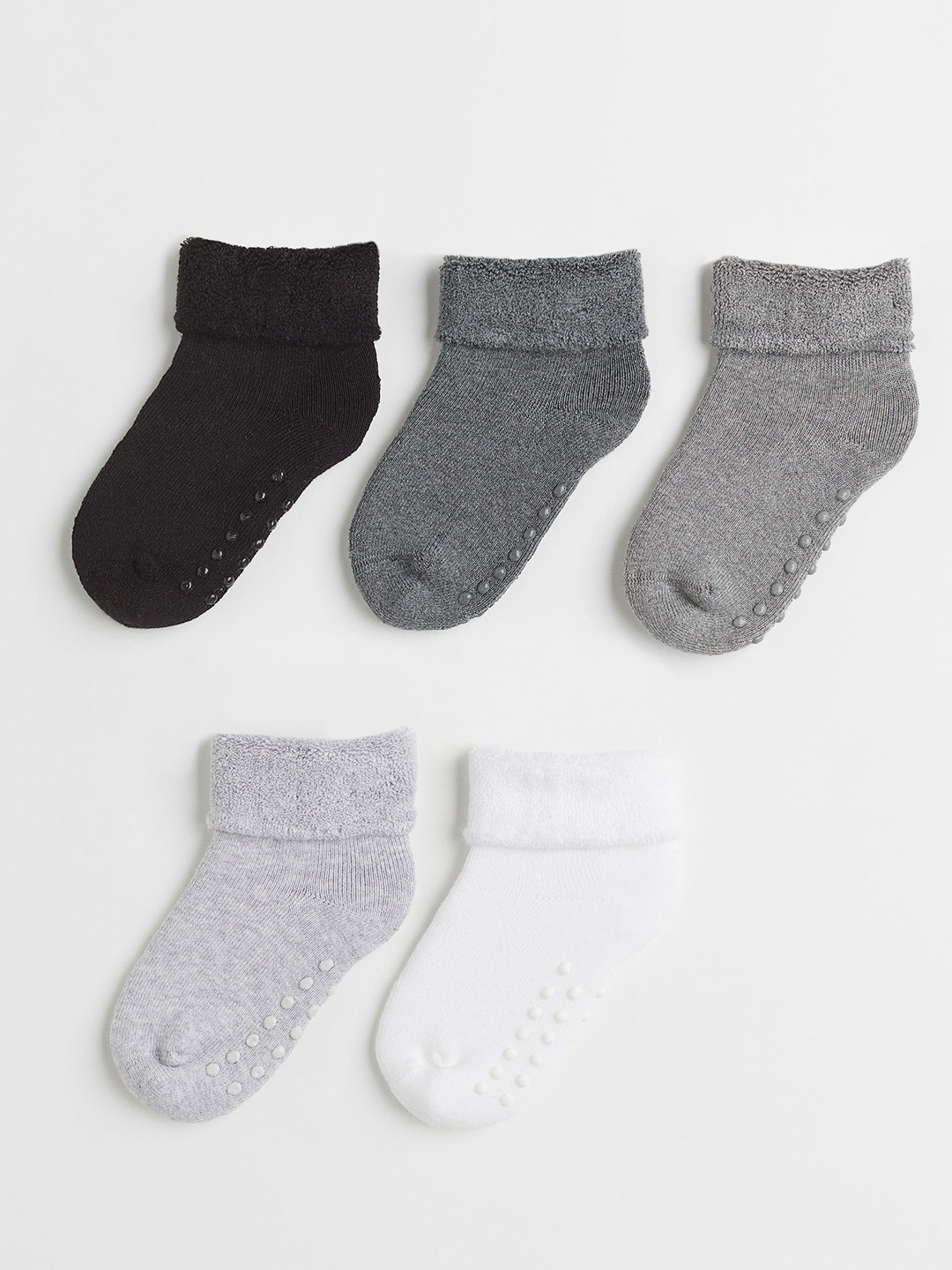 

H&M Infant Boys 5-Pack Anti-Slip Socks, White