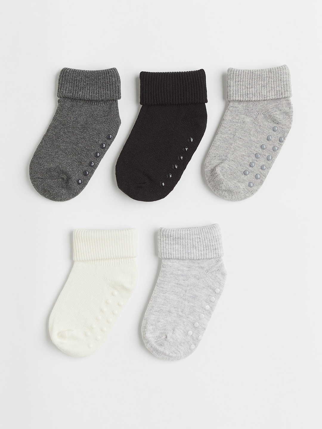 

H&M Infant Boys 5-Pack Anti-Slip Socks, White