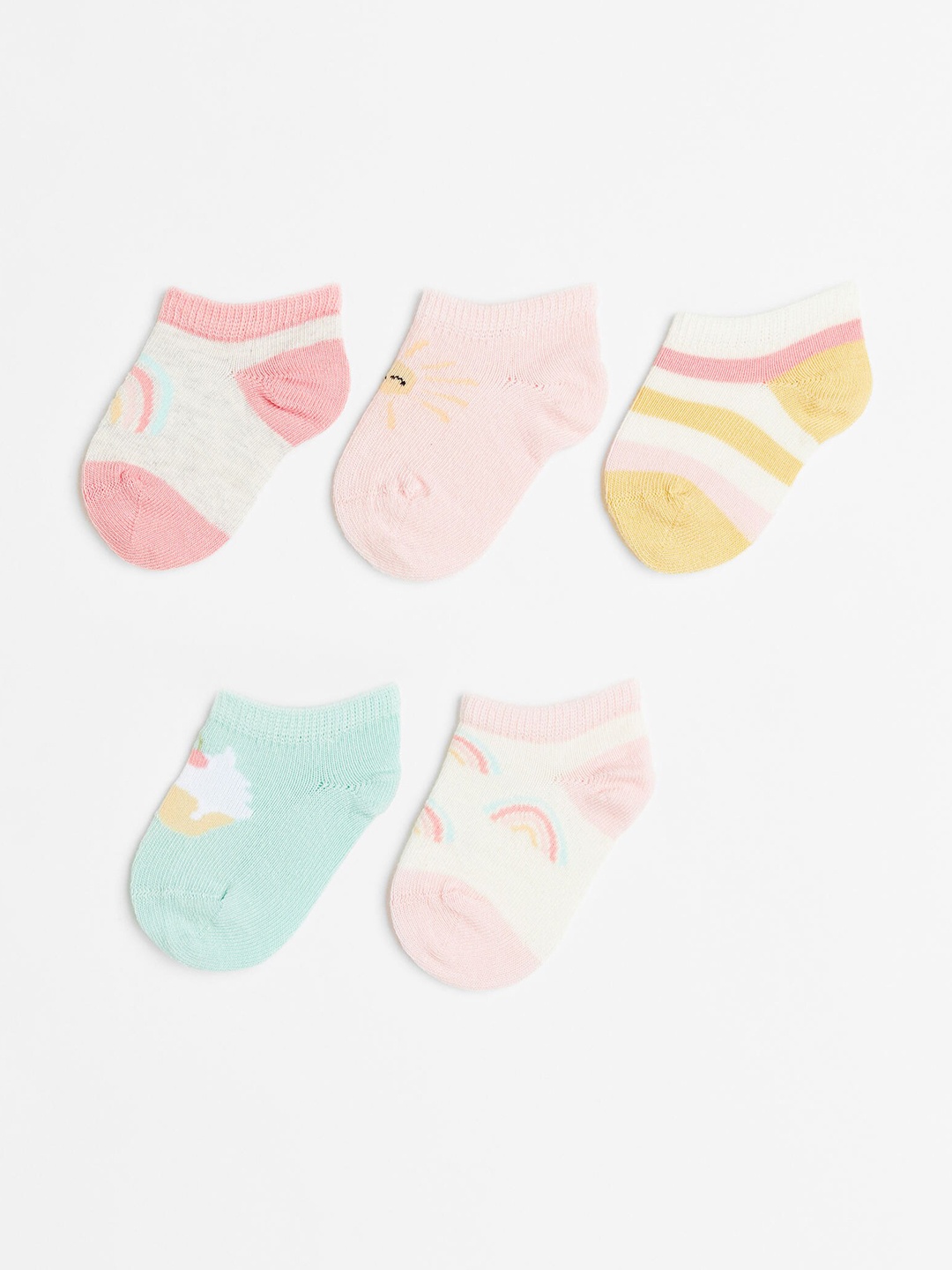 

H&M Infant Boys 5-Pack Shaftless Socks, Pink