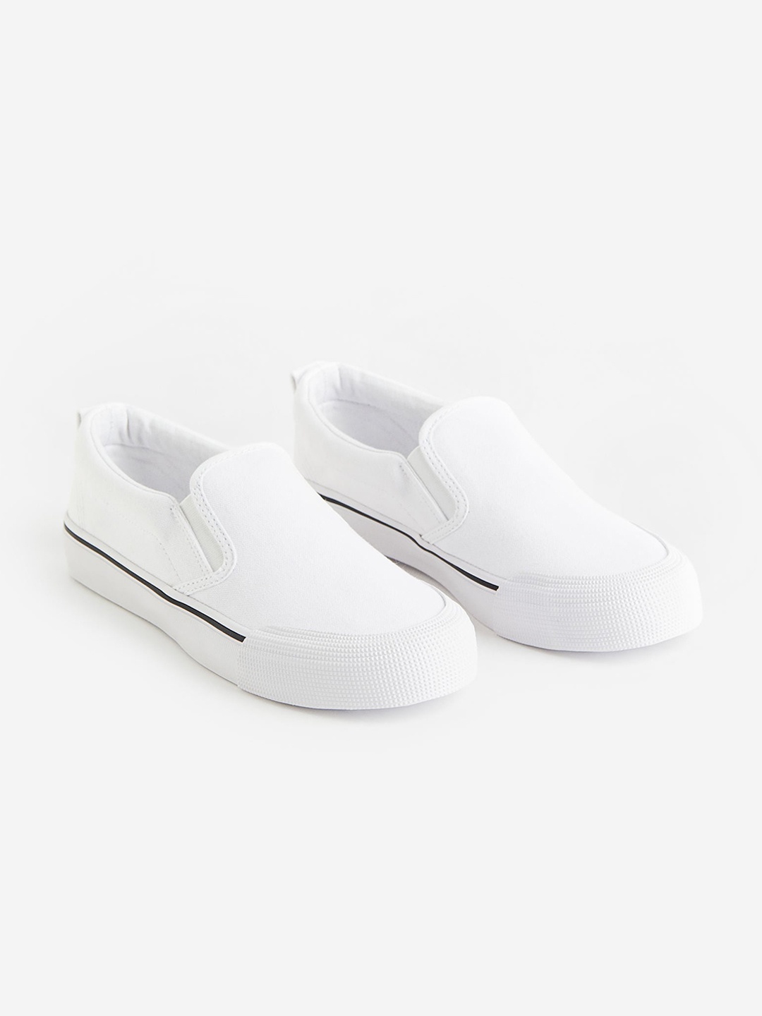 

H&M Boys Canvas Slip-On Trainers, White