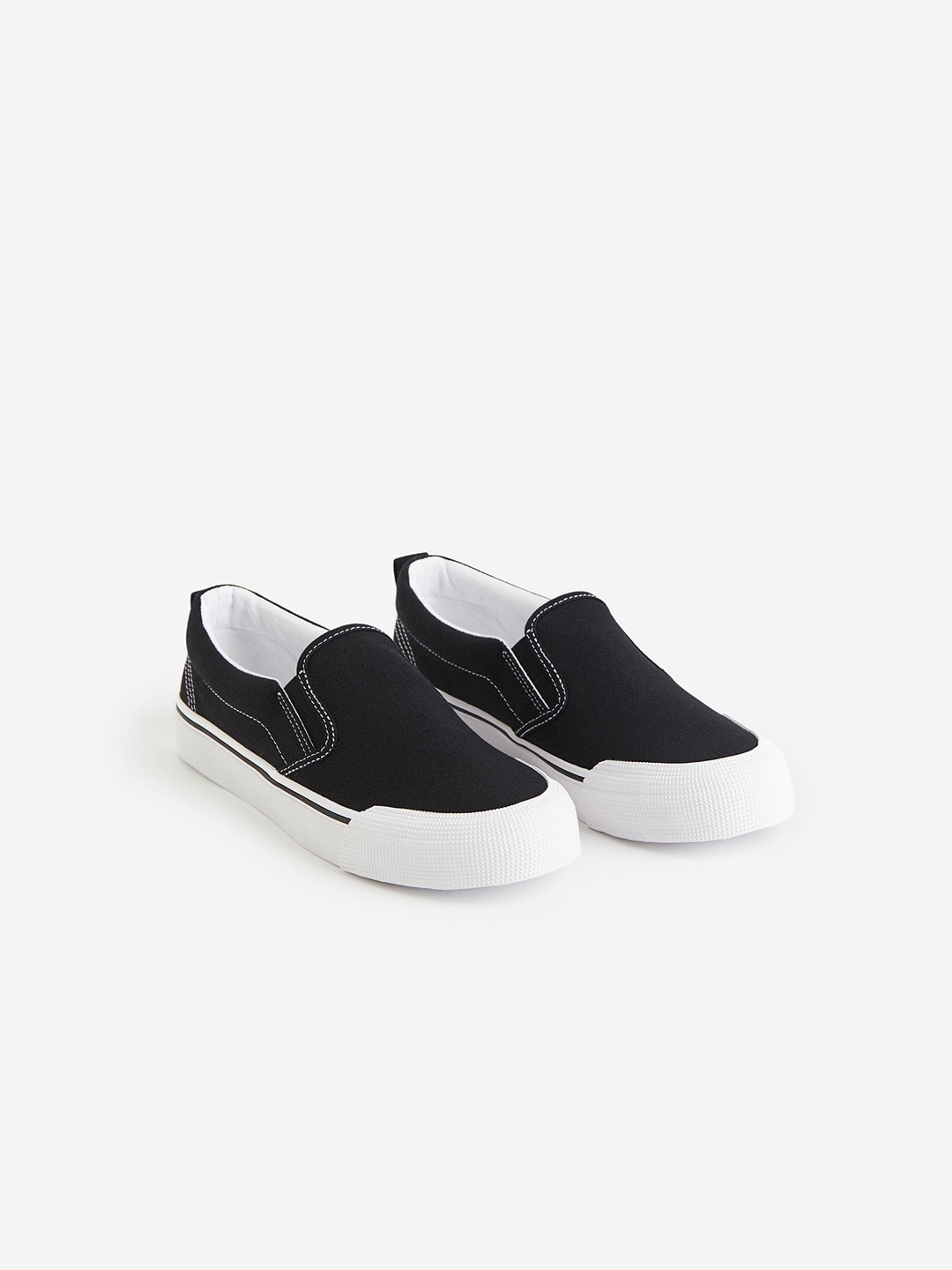 

H&M Boys Canvas Slip-On Trainers, Black