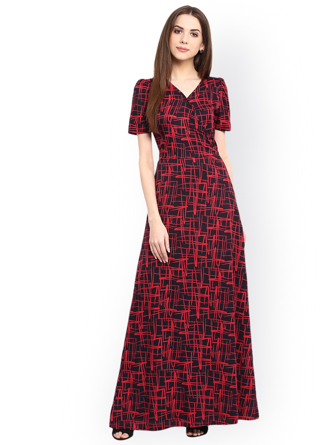 

La Zoire Women Red Printed Maxi Dress