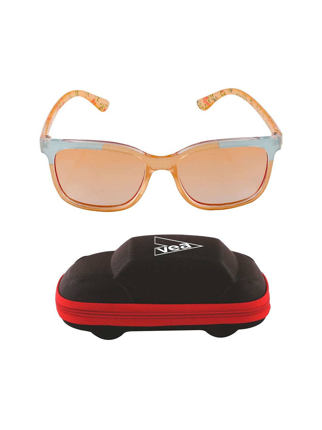 

VEA Girls Orange Lens & Gold-Toned Square Sunglasses with UV Protected Lens