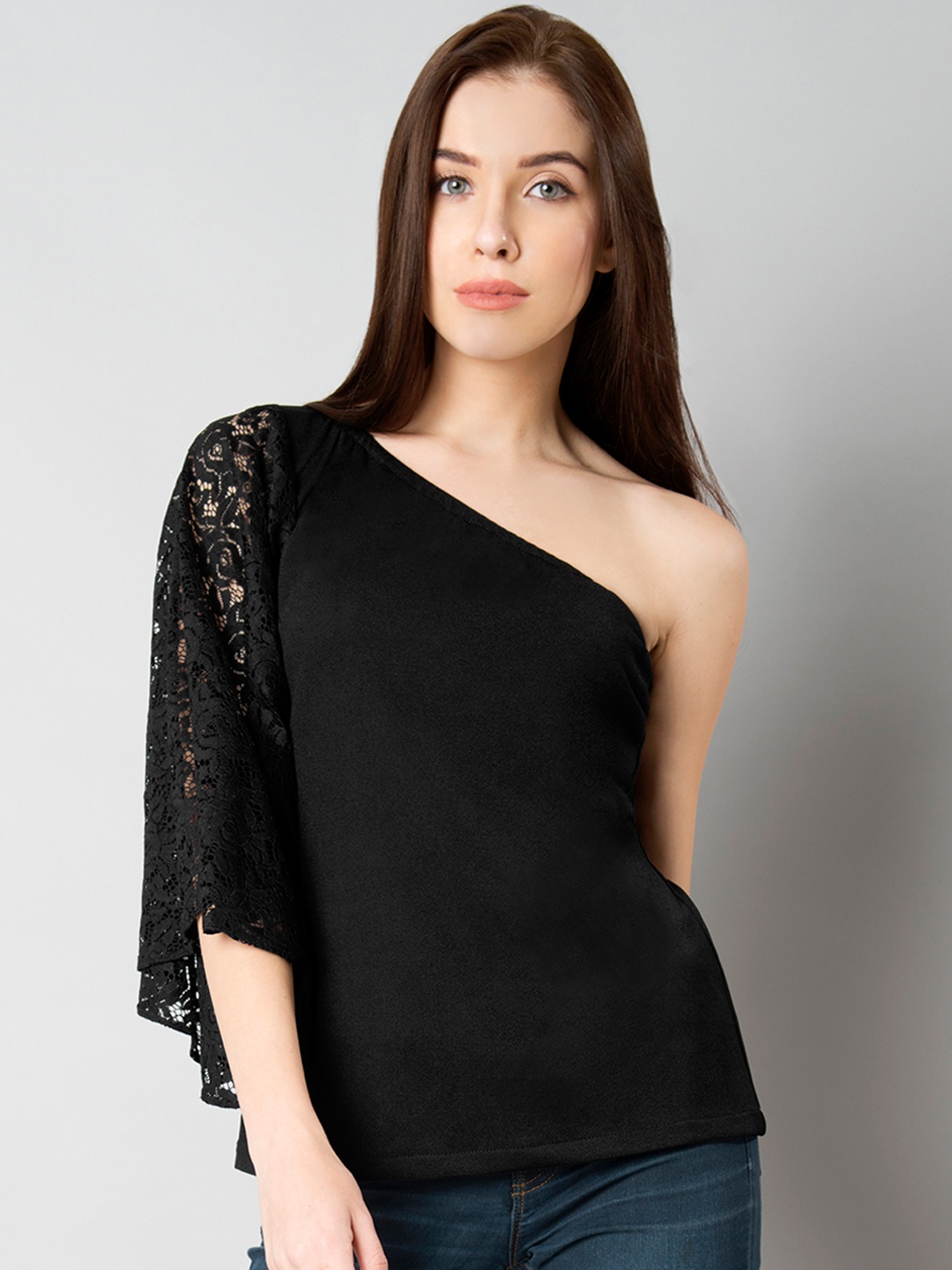 

FabAlley Women Black Solid Top